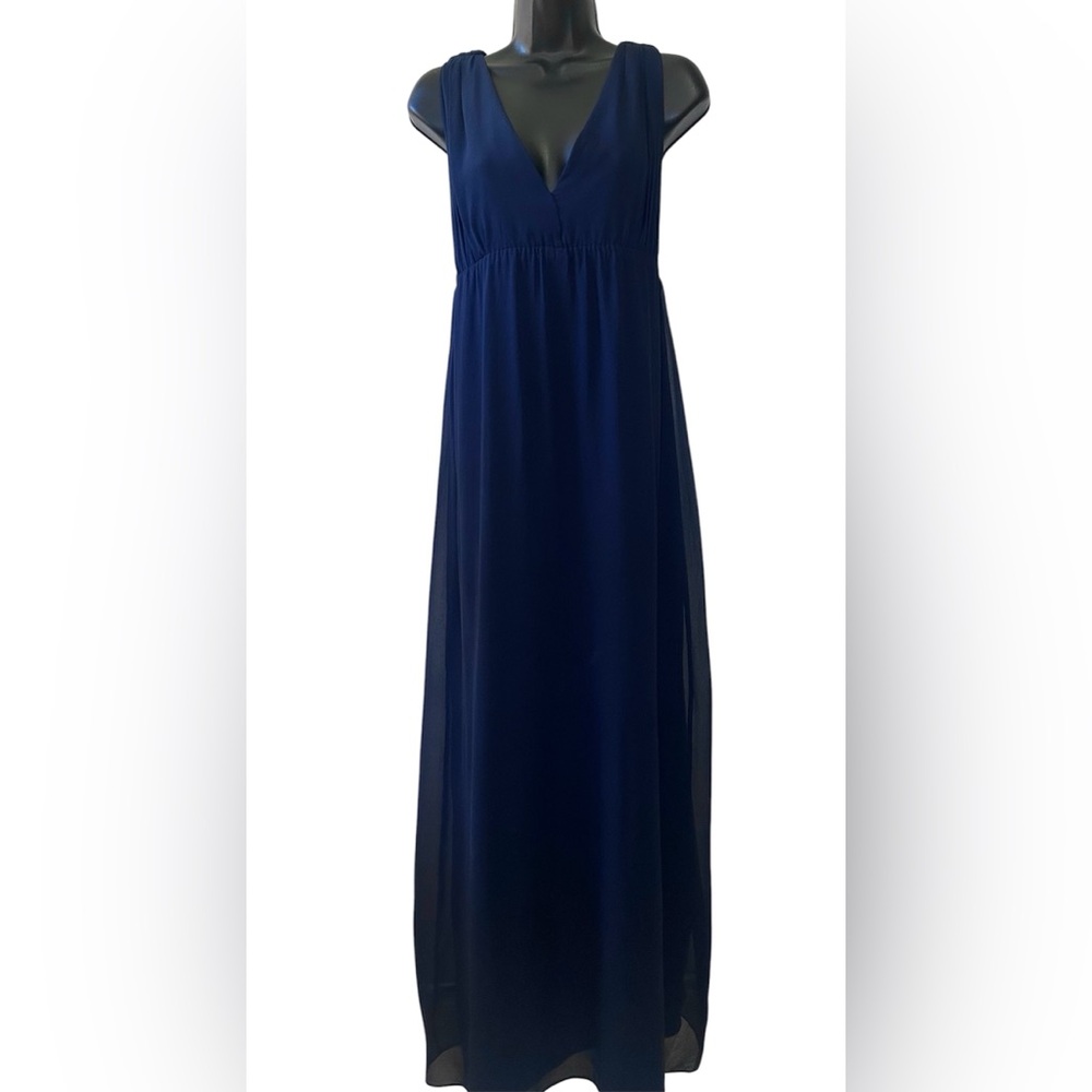 Alice and Olivia 100% Silk Navy Maxi Dress